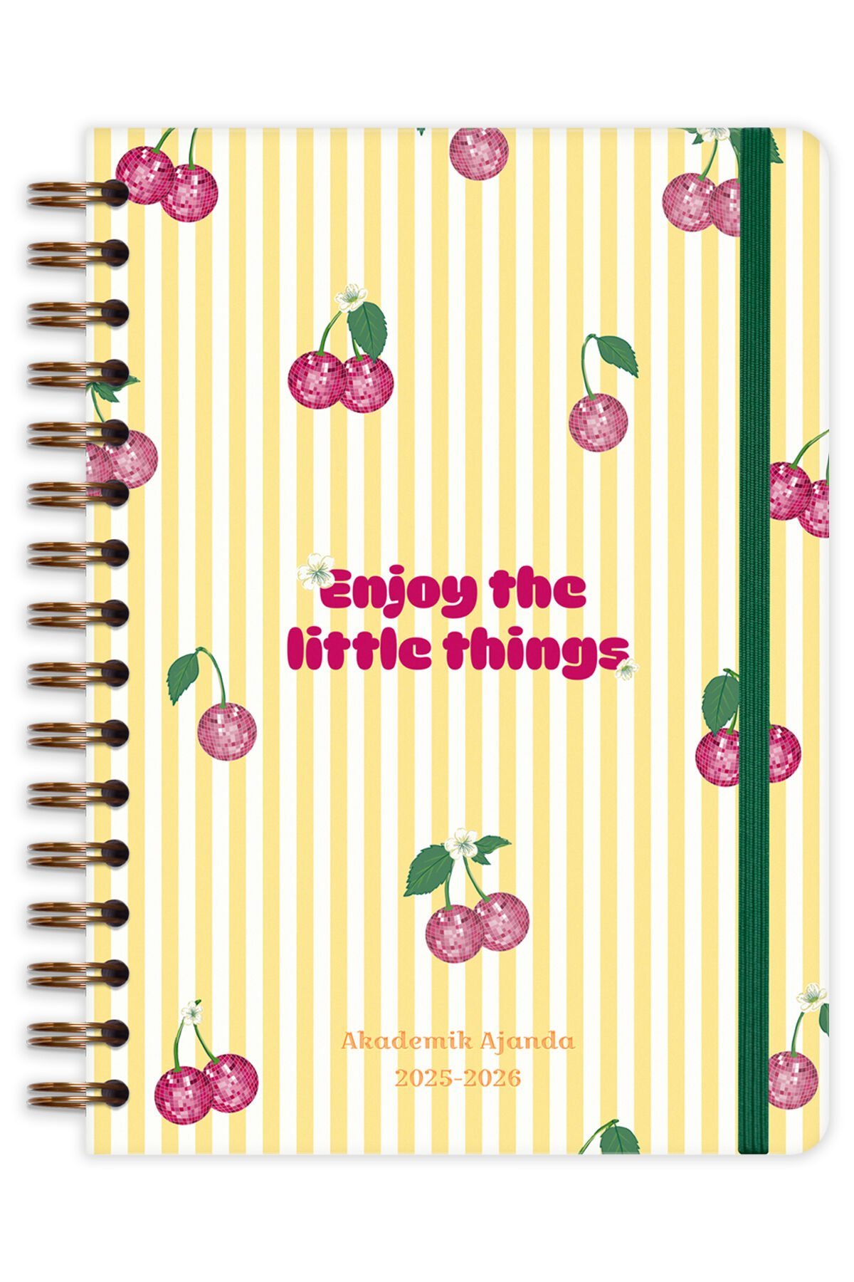 Matt Notebook 2025-2026 A5 Akademik Ajanda Spiralli 15x21 cm - 17 Aylık Kiraz