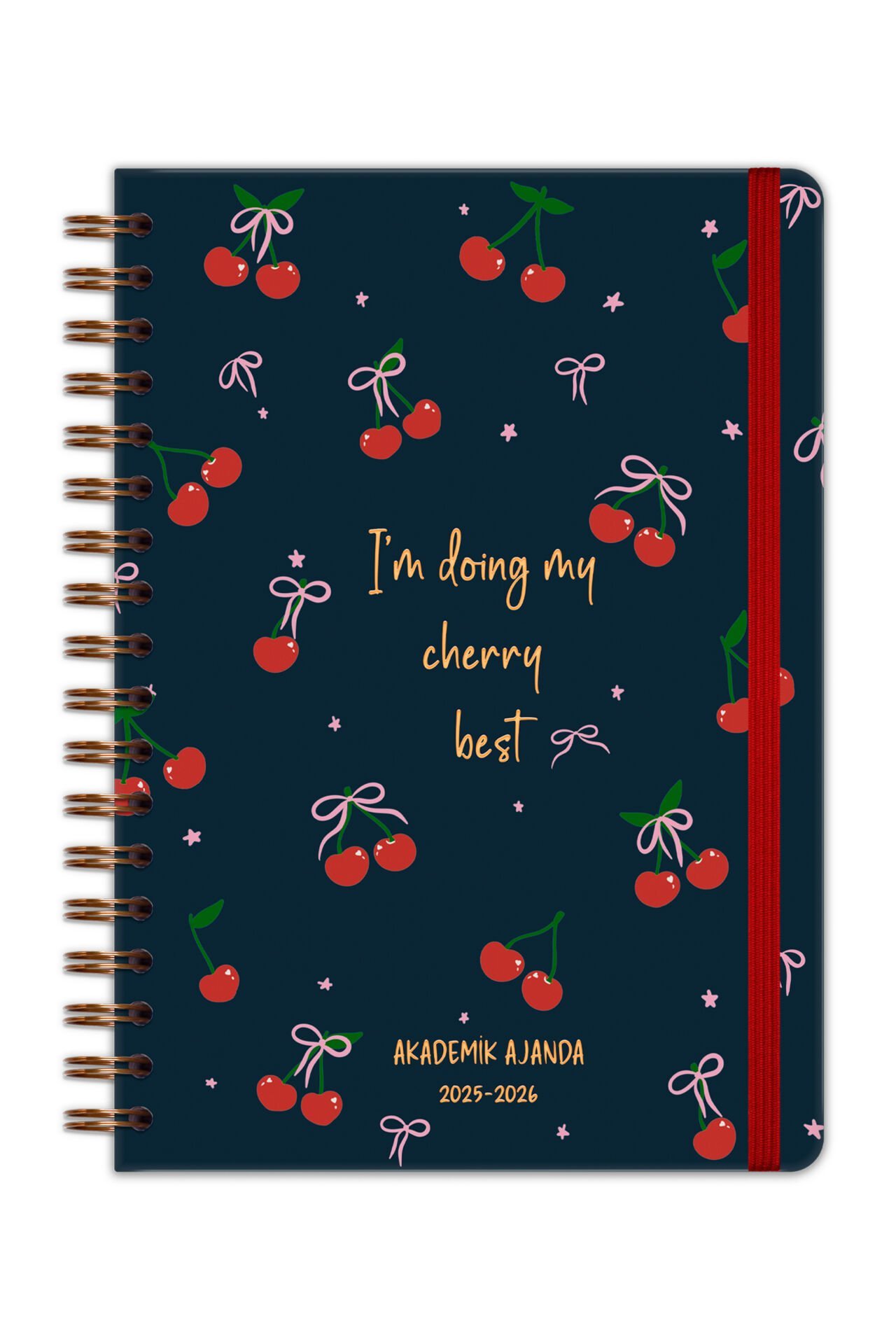 Matt Notebook 2025-2026 Akademik Ajanda Spiralli 17x24 cm - 17 Aylık Kiraz