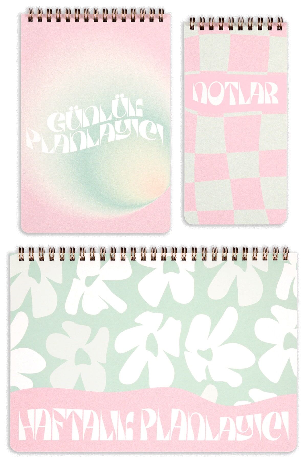 Matt Notebook 3’lü Spiralli Masaüstü Planlayıcı Set