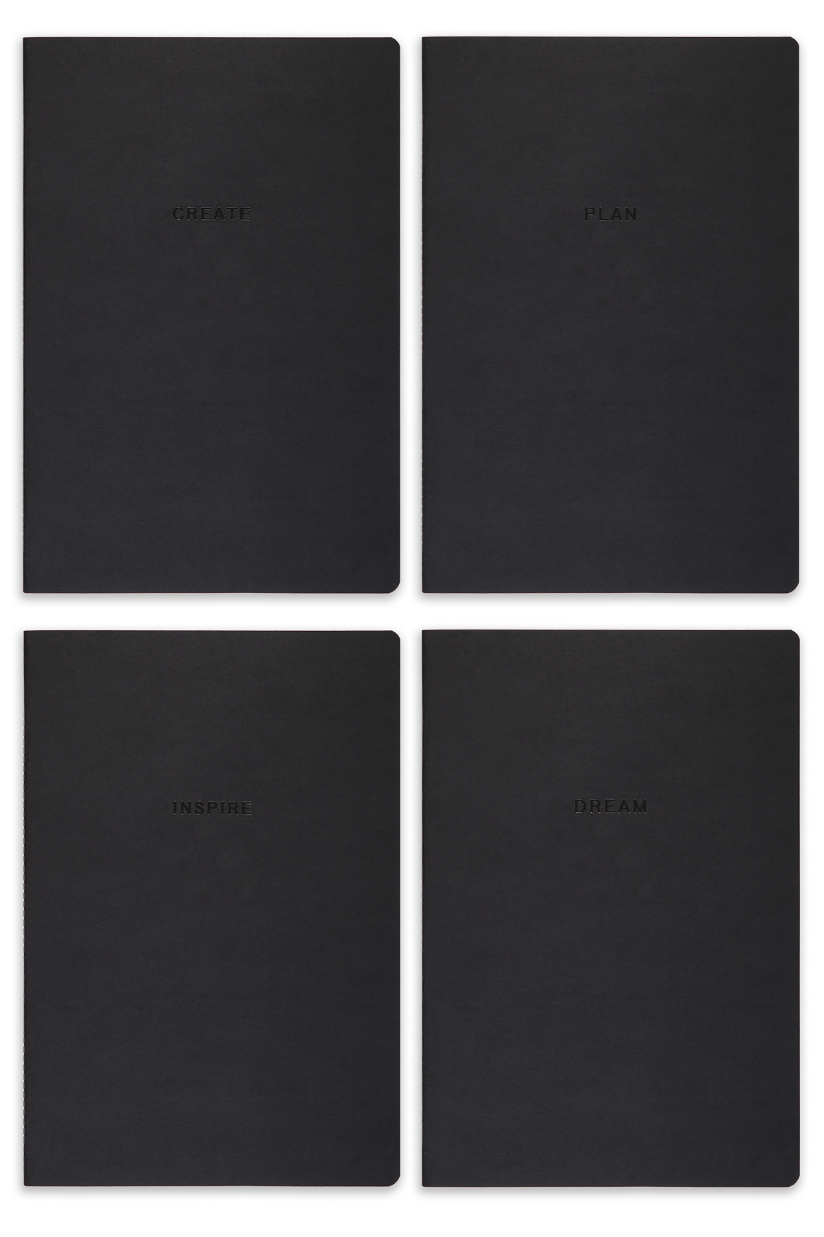 Matt Notebook A5 4'lü Defter Set Çizgisiz Terzi Dikiş Siyah