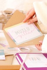 Matt Notebook Doğum Günü Hediye Tebrik Kartı Seti - 4 Kraft Zarf + 4 Kart