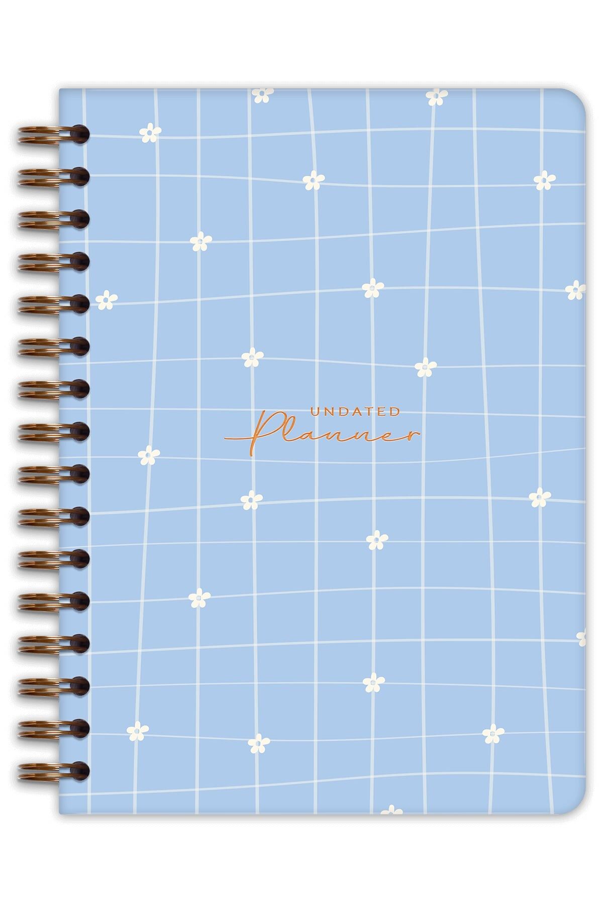 Matt Notebook A5 Spiralli Süresiz Planlayıcı Ajanda Motivasyon Sayfalı Mavi Papatya