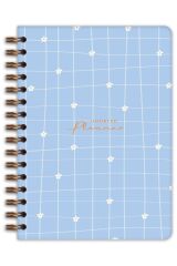 Matt Notebook A5 Spiralli Süresiz Planlayıcı Ajanda Motivasyon Sayfalı Mavi Papatya
