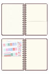 Matt Notebook A5 Spiralli Keten Süresiz Planlayıcı Ajanda Bordo