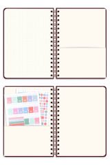 Matt Notebook A5 Spiralli Keten Süresiz Planlayıcı Ajanda Bordo