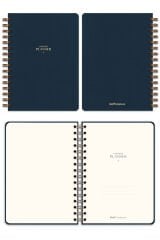Matt Notebook A5 Spiralli Keten Süresiz Planlayıcı Ajanda Lacivert