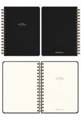 Matt Notebook A5 Spiralli Keten Süresiz Planlayıcı Ajanda Siyah