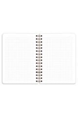 Matt Notebook A5 15x21 cm Spiralli Lastikli Kareli Tarihsiz Not Defteri Pembe