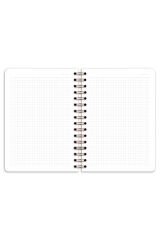 Matt Notebook A5 15x21 cm Spiralli Lastikli Kareli Tarihsiz Not Defteri Pembe