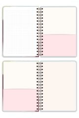 Matt Notebook A5 15x21 cm Spiralli Lastikli Kareli Tarihsiz Not Defteri