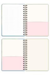 Matt Notebook A5 15x21 cm Spiralli Lastikli Kareli Tarihsiz Not Defteri