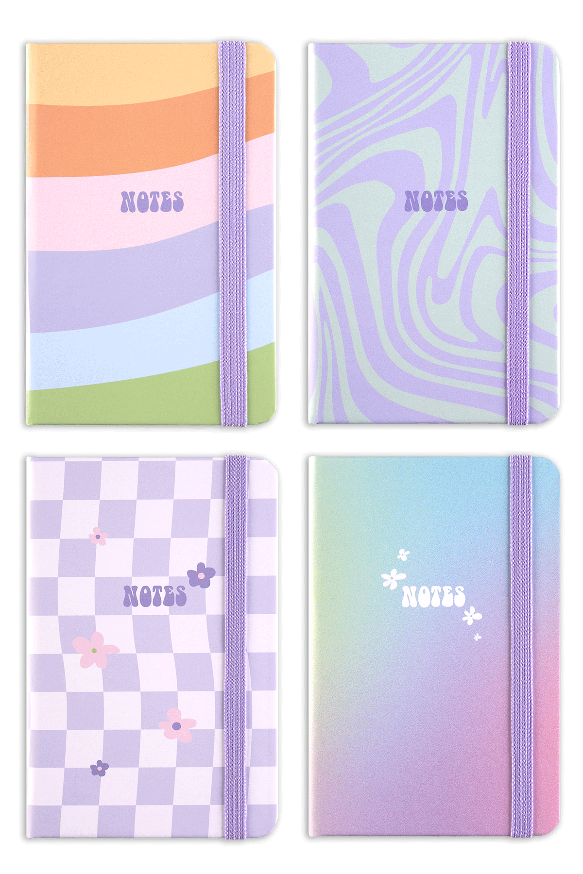 Matt Notebook 4'lü Cep Defteri Seti Çizgili Gökkuşağı