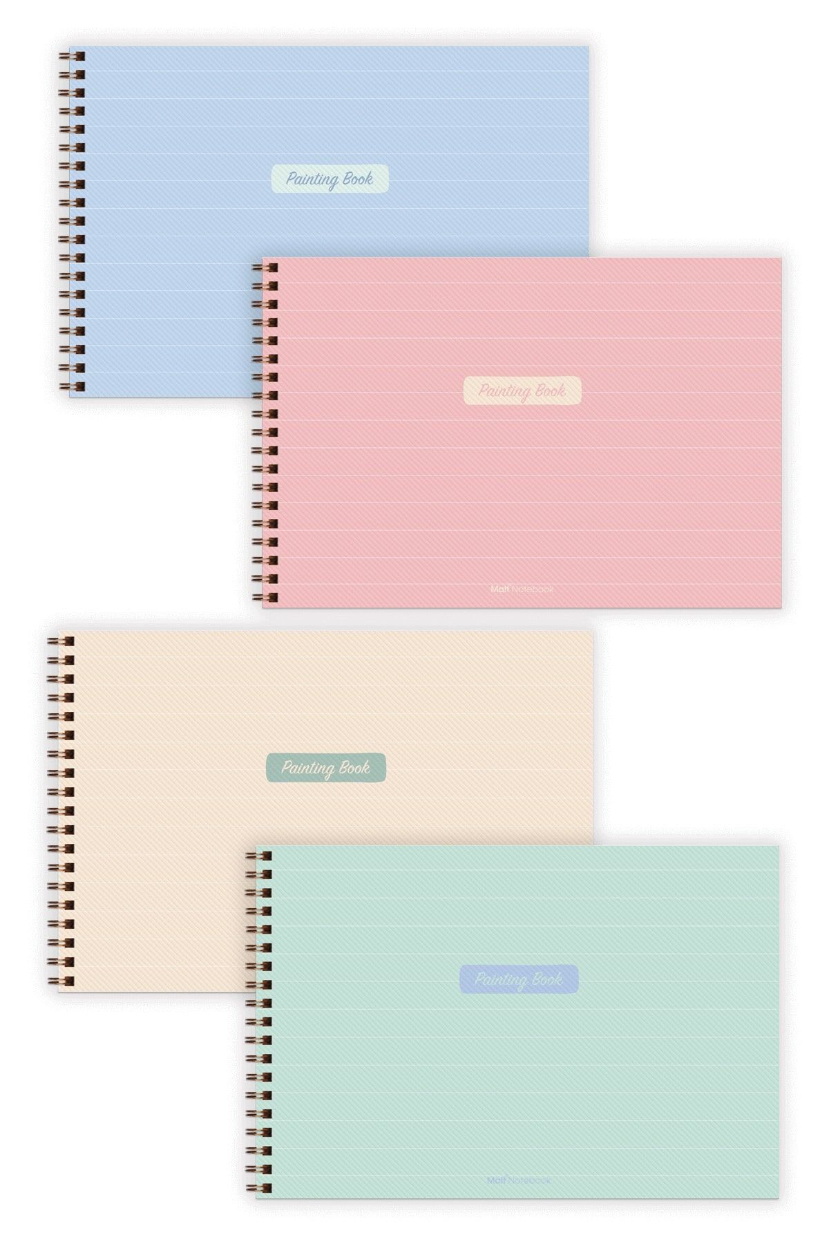 Matt Notebook 17x25 4'lü Resim Defteri Seti 20 Yaprak 150 Gram Küçük Boy