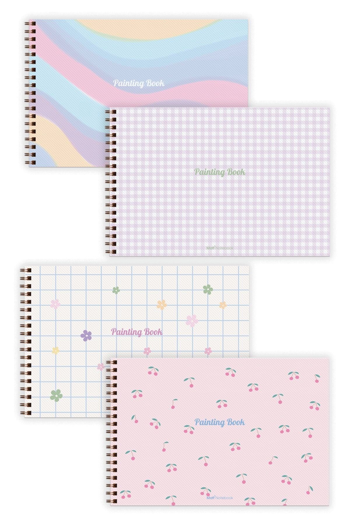 Matt Notebook 17x25 4'lü Resim Defteri Seti 20 Yaprak 150 Gram Küçük Boy