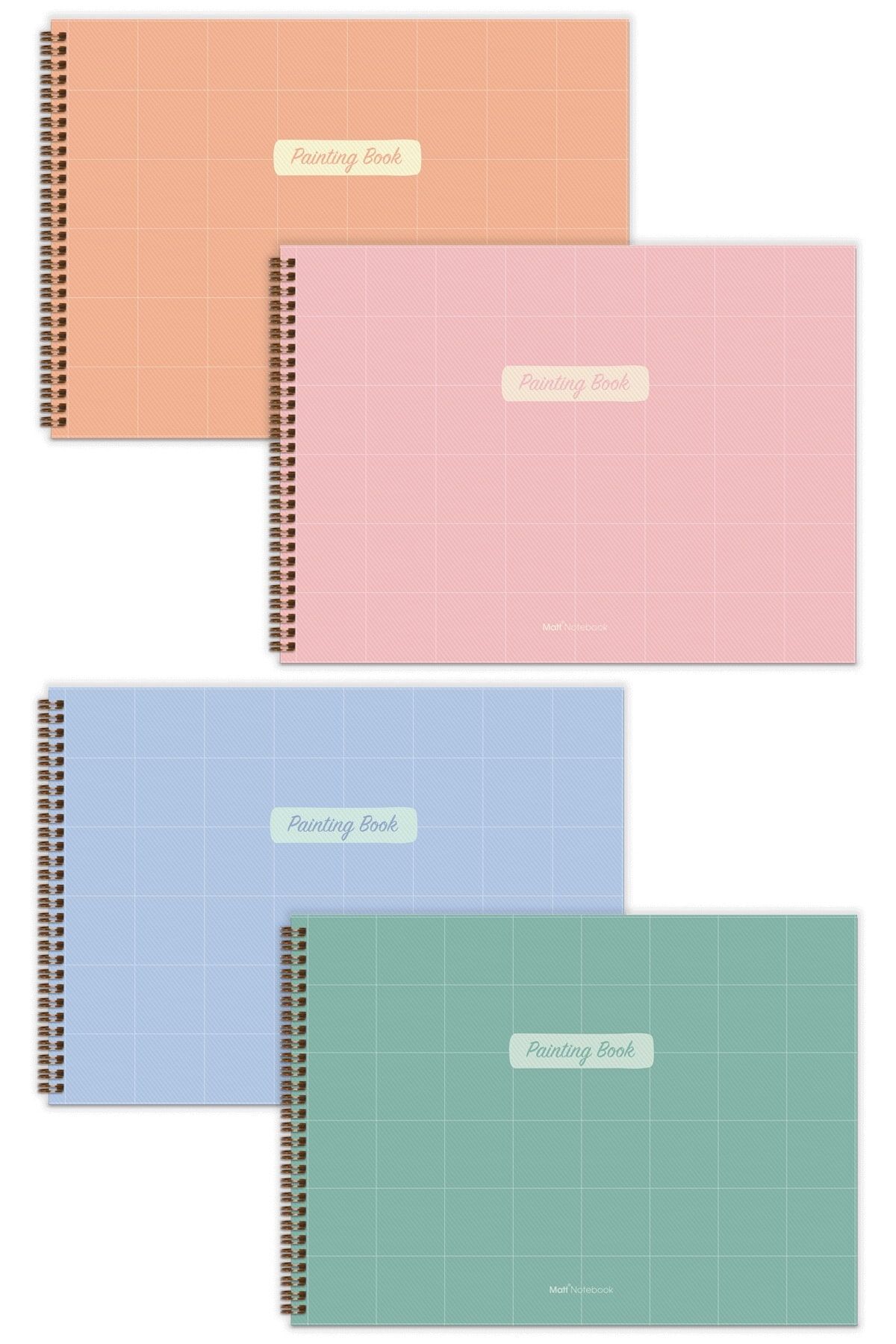 Matt Notebook 25x35 4'lü Resim Defteri Seti 20 Yaprak 150 Gram Büyük Boy