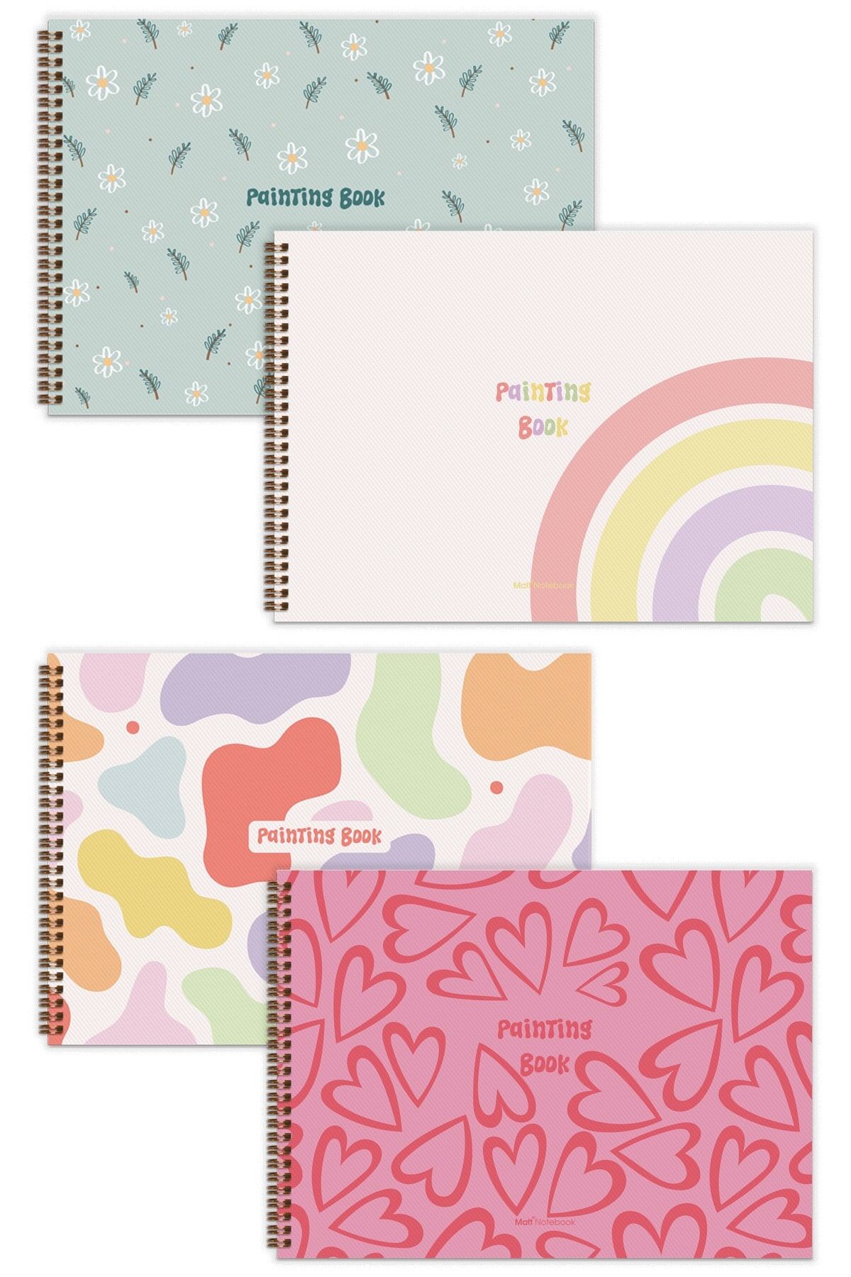 Matt Notebook 25x35 4'lü Resim Defteri Seti 20 Yaprak 150 Gram Büyük Boy