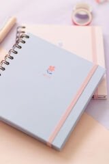 Matt Notebook 15x15 cm Kare 2'li Set Spiralli Kareli Tarihsiz Not Defteri Bubble Tea Çiçek