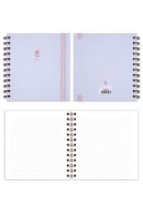 Matt Notebook 15x15 cm Kare 2'li Set Spiralli Kareli Tarihsiz Not Defteri Bubble Tea Çiçek