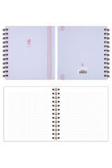 Matt Notebook 15x15 cm Kare 2'li Set Spiralli Kareli Tarihsiz Not Defteri Bubble Tea Çiçek
