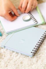 Matt Notebook 15x15 cm Kare 2'li Set Spiralli Çizgili Tarihsiz Not Defteri Bulut Yıldız