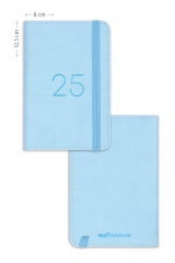 Matt Notebook 2025 Yılı Lastikli Günlük Cep Ajandası 12 Aylık Mavi