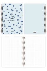 A5 Spiralli Okul Defteri 80 yaprak 4'lü Set - Kareli Meyveler