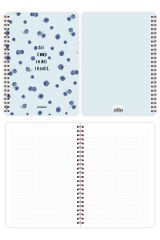 A5 Spiralli Okul Defteri 80 yaprak 4'lü Set - Kareli Meyveler