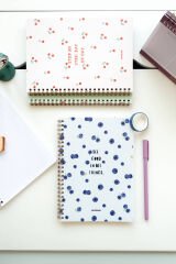 A5 Spiralli Okul Defteri 80 yaprak 4'lü Set - Kareli Meyveler