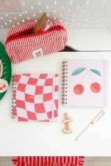 Matt Notebook 15x15 cm Kare 2'li Set Spiralli Süresiz Planlayıcı Ajanda ve Defter Kiraz