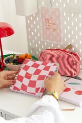 Matt Notebook 15x15 cm Kare 2'li Set Spiralli Süresiz Planlayıcı Ajanda ve Defter Kiraz