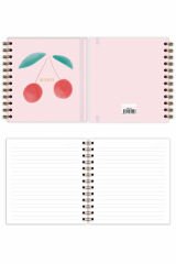 Matt Notebook 15x15 cm Kare 2'li Set Spiralli Süresiz Planlayıcı Ajanda ve Defter Kiraz