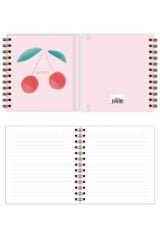 Matt Notebook 15x15 cm Kare 2'li Set Spiralli Süresiz Planlayıcı Ajanda ve Defter Kiraz