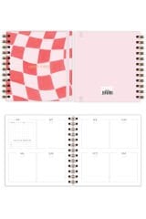 Matt Notebook 15x15 cm Kare 2'li Set Spiralli Süresiz Planlayıcı Ajanda ve Defter Kiraz