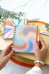 Matt Notebook 15x15 cm Kare 2'li Set Spiralli Süresiz Planlayıcı Ajanda ve Defter