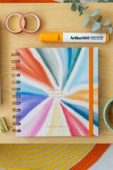 Matt Notebook 15x15 cm Kare 2'li Set Spiralli Süresiz Planlayıcı Ajanda ve Defter