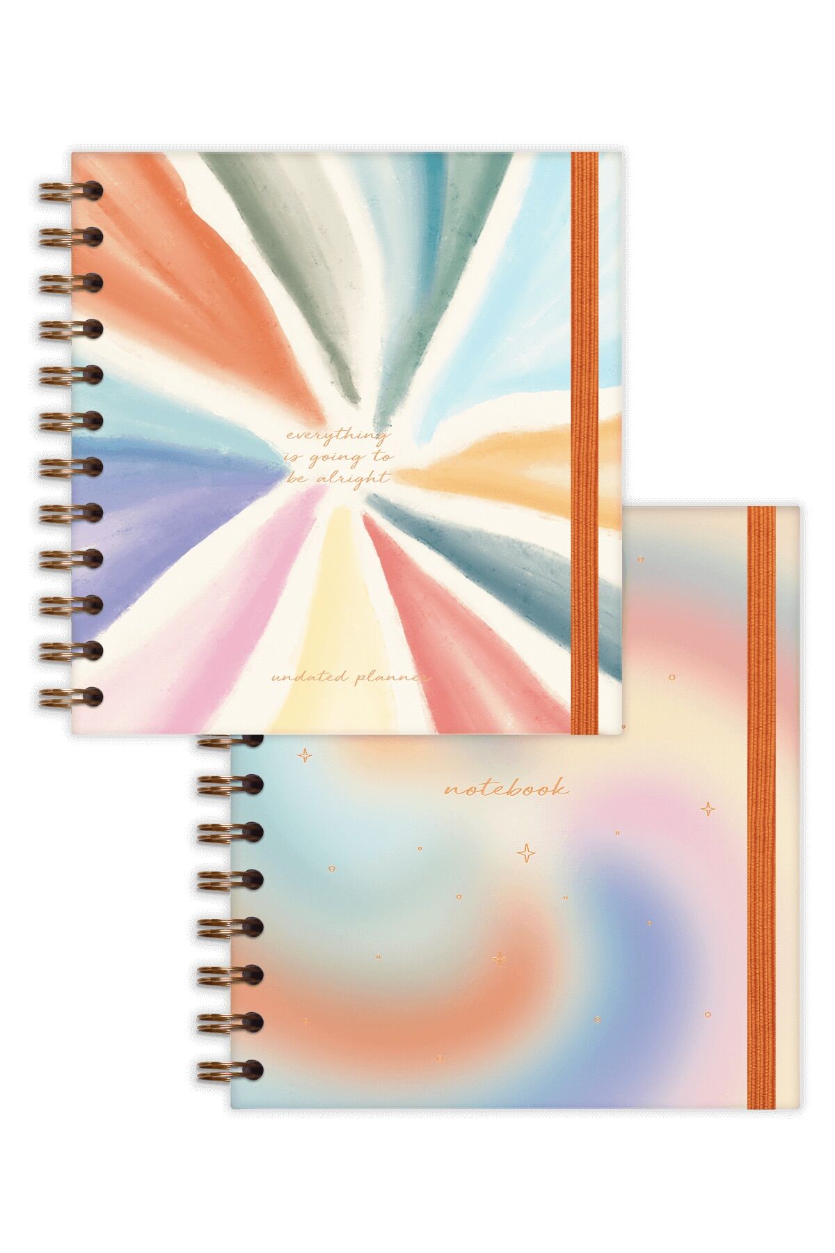 Matt Notebook 15x15 cm Kare 2'li Set Spiralli Süresiz Planlayıcı Ajanda ve Defter