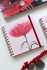 Matt Notebook 15x15 cm Kare 2'li Set Spiralli Çizgili Tarihsiz Not Defteri Çiçek Puantiye