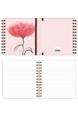 Matt Notebook 15x15 cm Kare 2'li Set Spiralli Çizgili Tarihsiz Not Defteri Çiçek Puantiye
