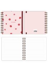 Matt Notebook 15x15 cm Kare 2'li Set Spiralli Çizgili Tarihsiz Not Defteri Çiçek Puantiye