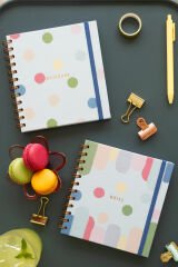 Matt Notebook 15x15 cm Kare 2'li Set Spiralli Çizgili Tarihsiz Not Defteri Renkli Puantiye