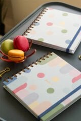 Matt Notebook 15x15 cm Kare 2'li Set Spiralli Çizgili Tarihsiz Not Defteri Renkli Puantiye
