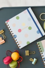 Matt Notebook 15x15 cm Kare 2'li Set Spiralli Çizgili Tarihsiz Not Defteri Renkli Puantiye