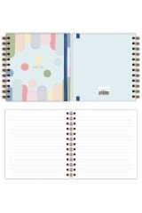Matt Notebook 15x15 cm Kare 2'li Set Spiralli Çizgili Tarihsiz Not Defteri Renkli Puantiye