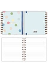 Matt Notebook 15x15 cm Kare 2'li Set Spiralli Çizgili Tarihsiz Not Defteri Renkli Puantiye