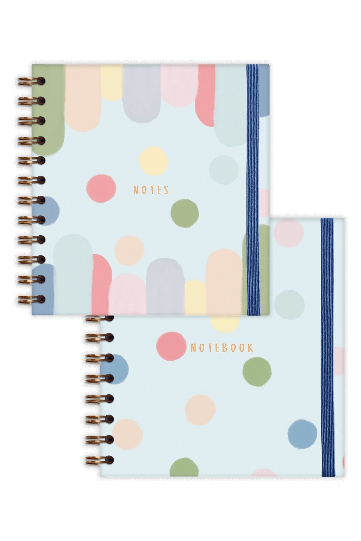 Matt Notebook 15x15 cm Kare 2'li Set Spiralli Çizgili Tarihsiz Not Defteri Renkli Puantiye
