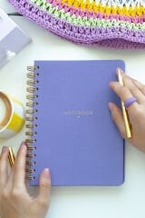 Matt Notebook A5 15x21 cm Spiralli Keten Not Defteri Lila