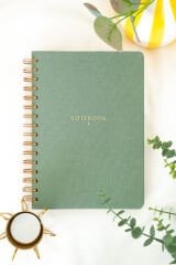 Matt Notebook A5 15x21 cm Spiralli Keten Not Defteri Yeşil