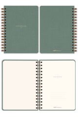 Matt Notebook A5 15x21 cm Spiralli Keten Not Defteri Yeşil