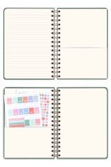 Matt Notebook A5 15x21 cm Spiralli Keten Not Defteri Yeşil