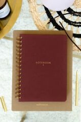 Matt Notebook A5 15x21 cm Spiralli Keten Not Defteri Bordo